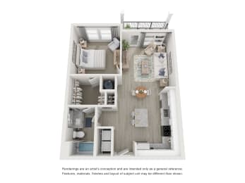 1 bed, 1 bath, 701 sqft, $1,595