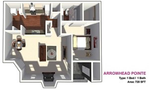 1 bed, 1 bath, 720 sqft, $1,080