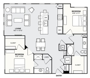 2 beds, 2 baths, 1,177 sqft, $2,207