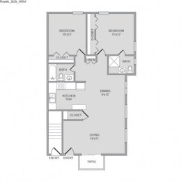 2 beds, 2 baths, 960 sqft, $2,067