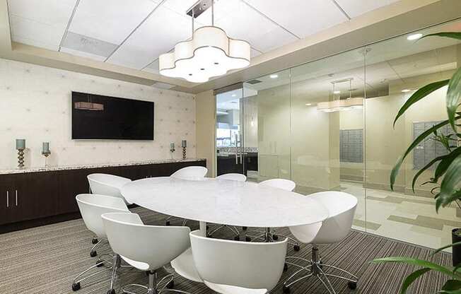 Business Center interior for apartments near koreatown at Wilshire Vermont, Los Angeles, 90010