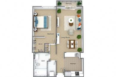 1 bed, 1 bath, 612 sqft, $2,197