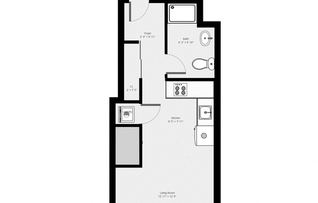 Studio, 1 bath, $2,195