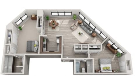 2 beds, 2 baths, 1,421 sqft, $2,385