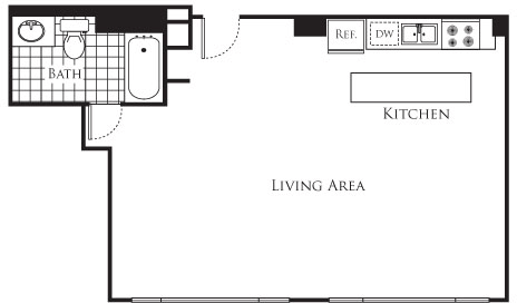 Studio, 1 bath, 725 sqft, $1,935, Unit 205