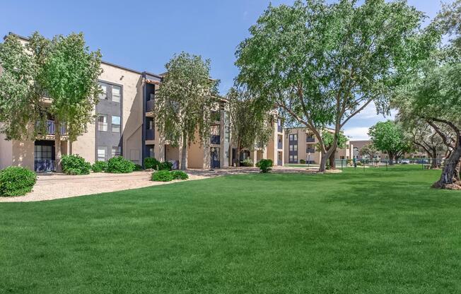 a large lawn in front of a house