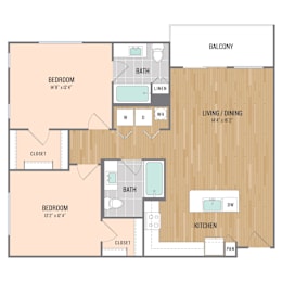 2 beds, 2 baths, 1,069 sqft, $2,951