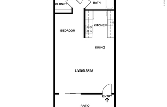 Studio, 1 bath, 534 sqft, $1,254