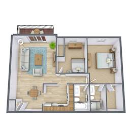 2 beds, 1.8 baths, 1,060 sqft, $1,235