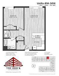 1 bed, 1 bath, 785 sqft, $2,633