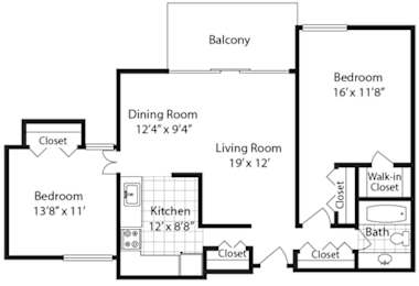2 beds, 1 bath, 1,079 sqft, $1,320