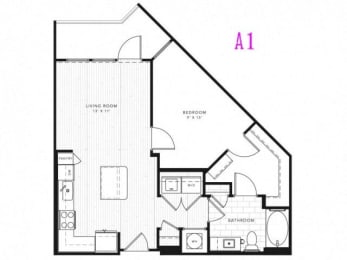 1 bed, 1 bath, 726 sqft, $1,604