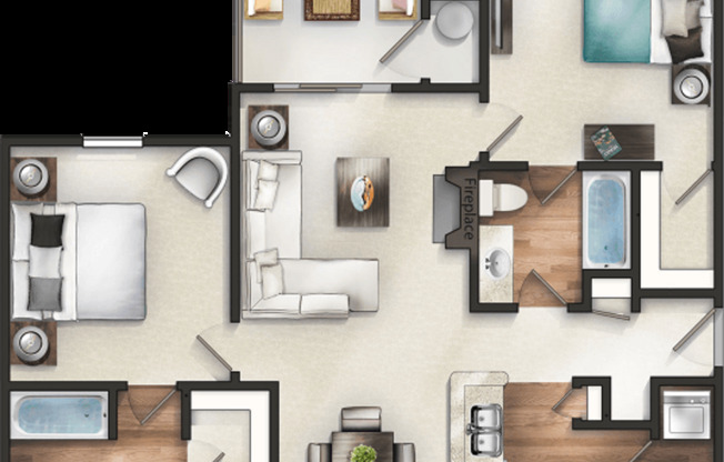 2 beds, 2 baths, 1,112 sqft, $1,889, Unit 1116