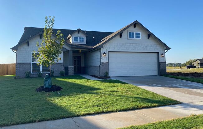 Available Now! New construction 4 bed/2bath home in a gated Bixby neighborhood.