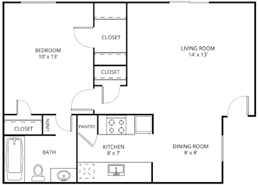 1 bed, 1 bath, 622 sqft, $1,099