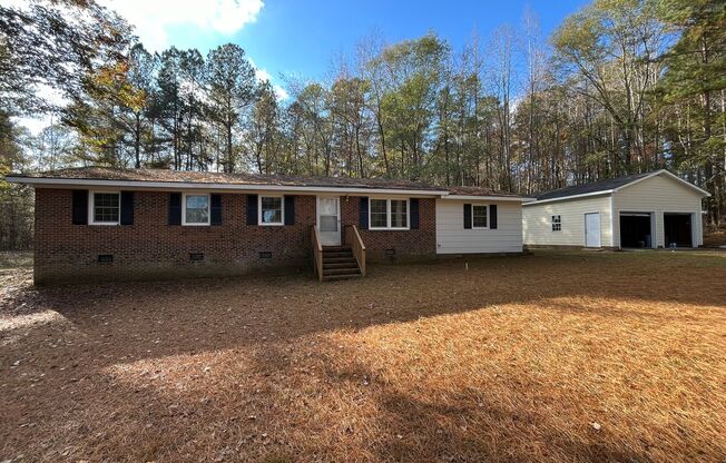 Charming 3BD, 2BA Wake Forest Home on a Large, Private Lot with a Detached 2-Car Garage, Providing Easy Access to Raleigh and Durham