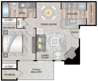 1 bed, 1 bath, 581 sqft, $1,175