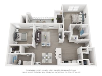 2 beds, 2 baths, 1,198 sqft, $1,954