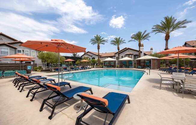 the swimming pool at our apartments in camelback canyon