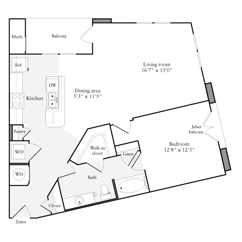 1 bed, 1 bath, 912 sqft, $2,058, Unit 241