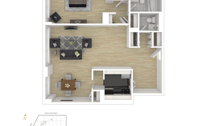 1 bed, 1.5 baths, 940 sqft, $7,000, Unit 14F