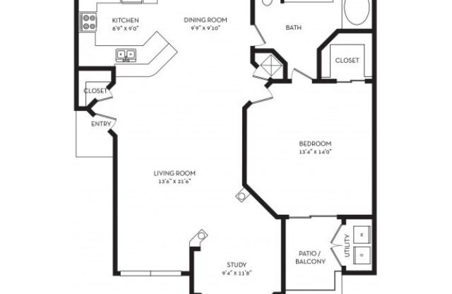 1 bed, 1 bath, 920 sqft, $1,564