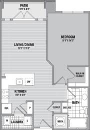 1 bed, 1 bath, 743 sqft, $2,050