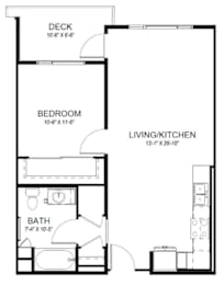 1 bed, 1 bath, 721 sqft, $3,350