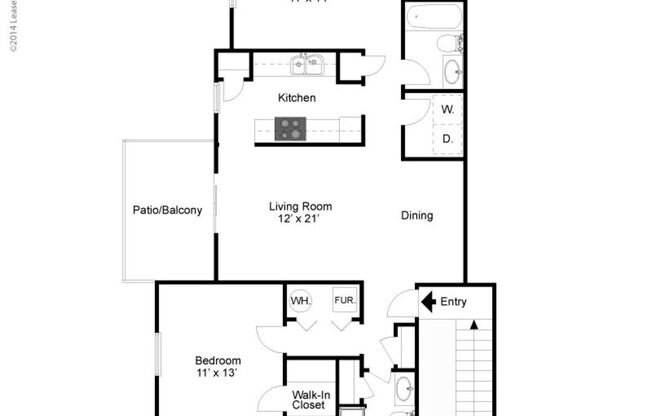 2 beds, 2 baths, 966 sqft, $1,333