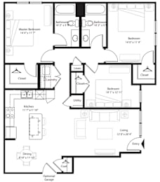 3 beds, 2 baths, 1,334 sqft, $2,084