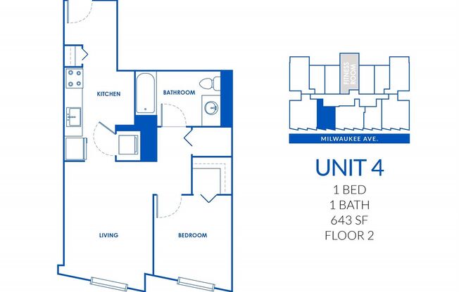 1 bed, 1 bath, 642 sqft, $1,995, Unit 830-204