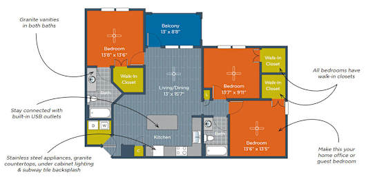 3 beds, 2 baths, 1,240 sqft, $2,144