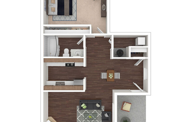 1 bed, 1 bath, 713 sqft, $1,384