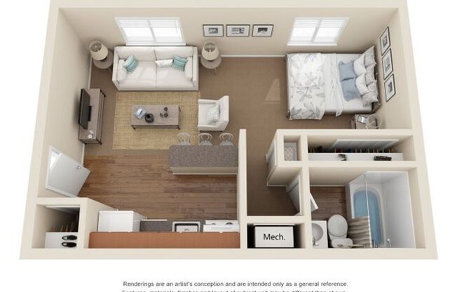 Studio, 1 bath, 495 sqft, $855, Unit N-0713