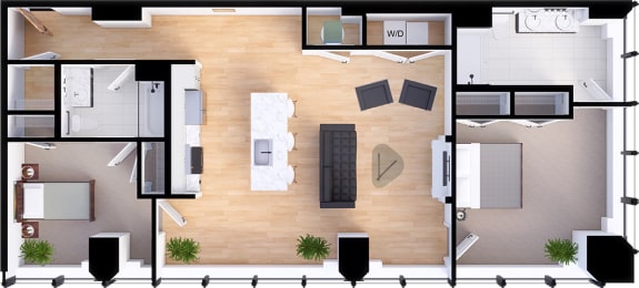 2 beds, 2 baths, 1,395 sqft, $2,574