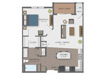1 bed, 1 bath, 758 sqft, $1,530
