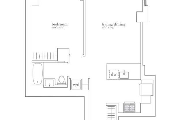 1 bed, 1 bath, $4,300, Unit 12C