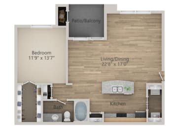 1 bed, 1 bath, 900 sqft, $1,722