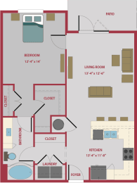 1 bed, 1 bath, 863 sqft, $1,804