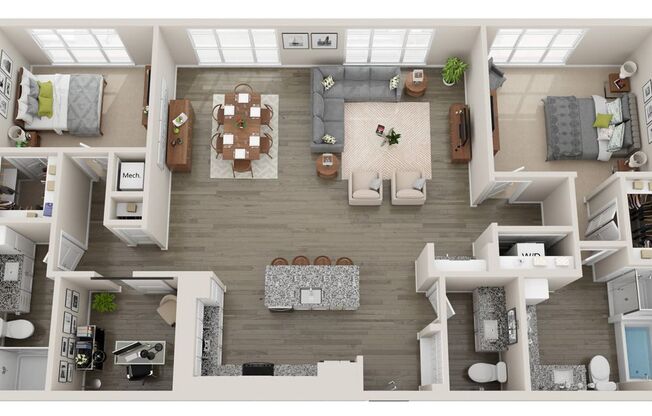 2 beds, 2.5 baths, 1,648 sqft, $3,734