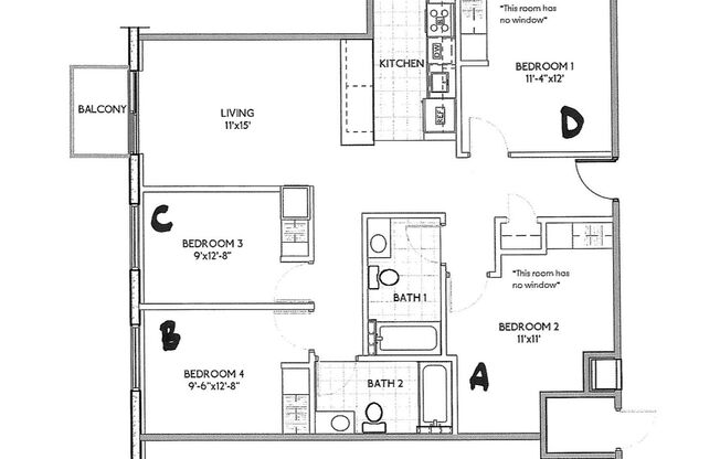 1 bed, 2 baths, 980 sqft, $799, Unit 1216-506B