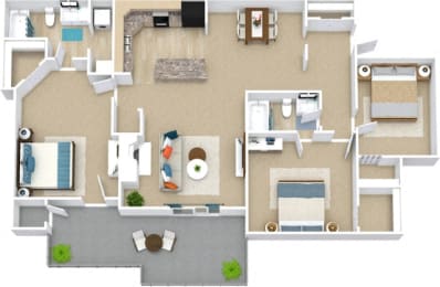a floor plan of the laurelwood apartments  at Avenues of Kennesaw East & West, Kennesaw