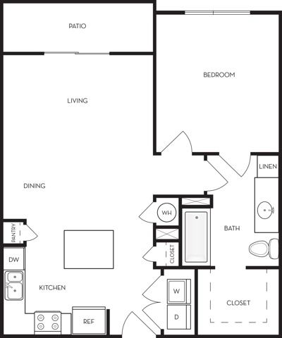 1 bed, 1 bath, 741 sqft, $1,339