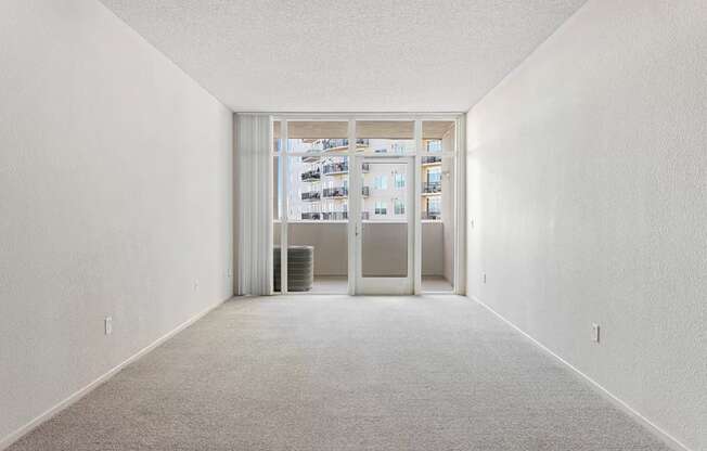 Carpeted Living Area at Towers at Costa Verde Apartments, San Diego, CA