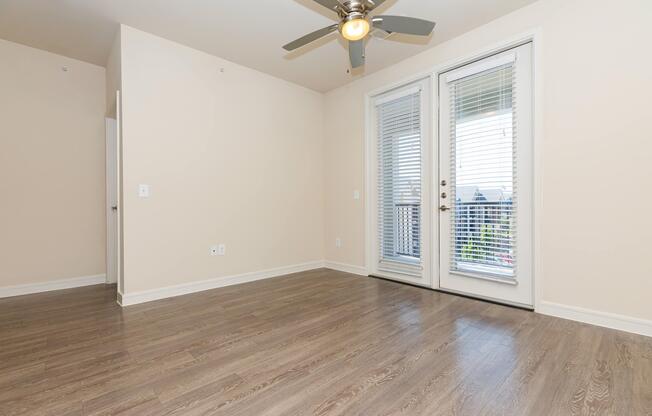 a building next to a window