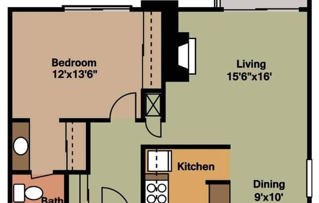 1 bed, 1 bath, 531 sqft, $1,600, Unit 51116