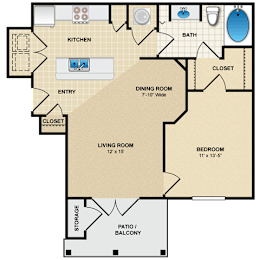 1 bed, 1 bath, 704 sqft, $1,417