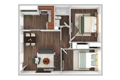 2 beds, 1 bath, 750 sqft, $1,399