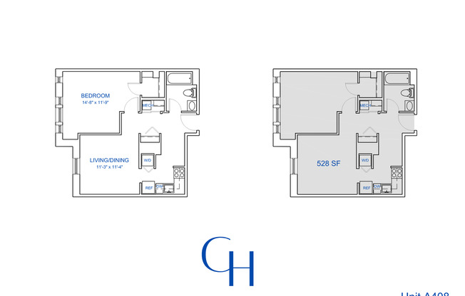1 bed, 1 bath, 530 sqft, $1,774, Unit A-408