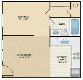 Studio, 1 bath, 462 sqft, $907